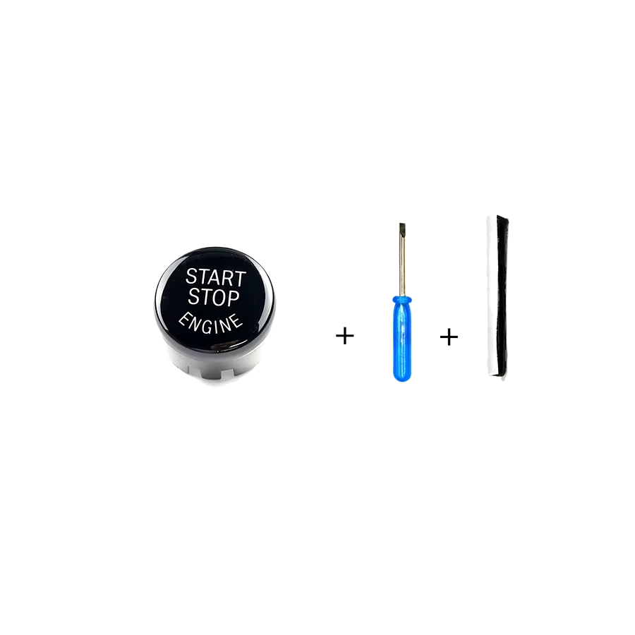 Black Engine START STOP Button Cover Key Decor For BMW 1 3 5 7 Series With OFF Button
