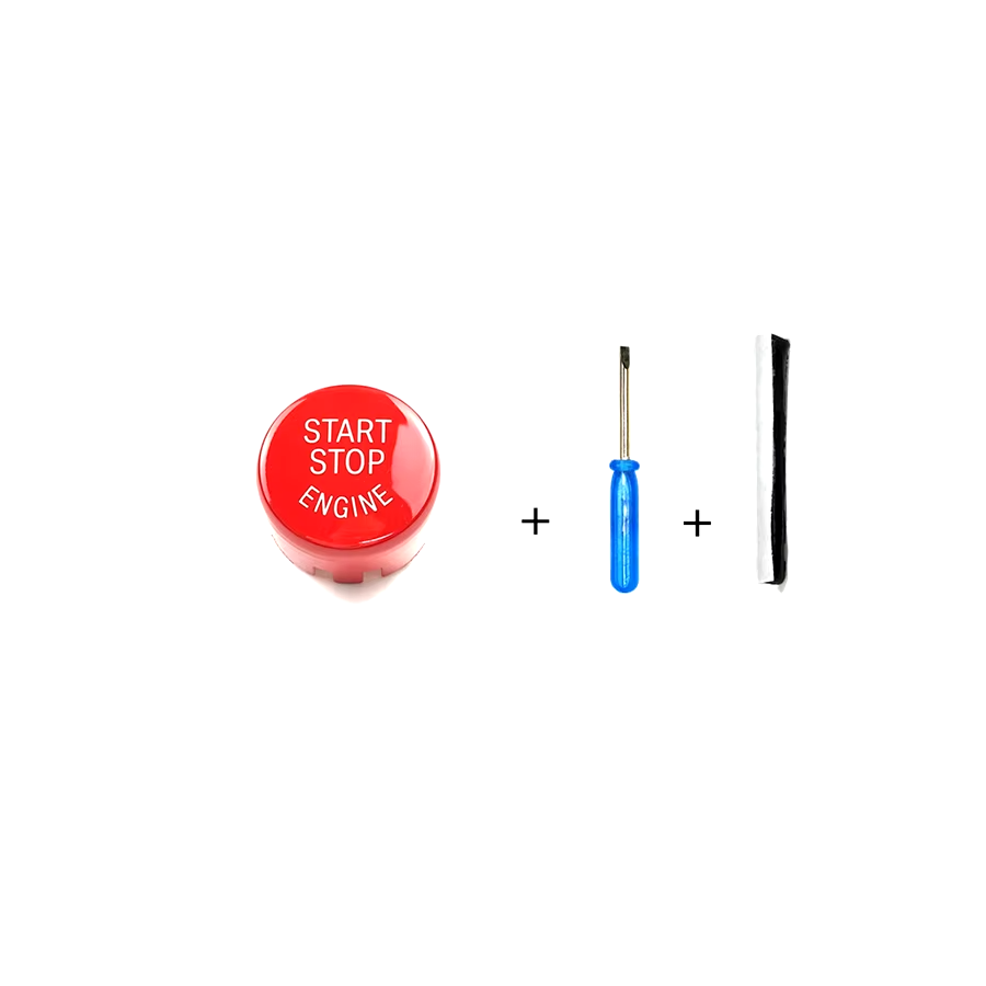 Red Engine START STOP Button Cover Key Decor For BMW 1 3 5 7 Series With OFF Button