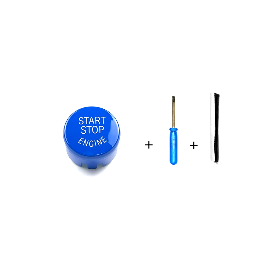 Blue Engine START STOP Button Cover Key Decor For BMW 1 3 5 7 Series  With OFF Button